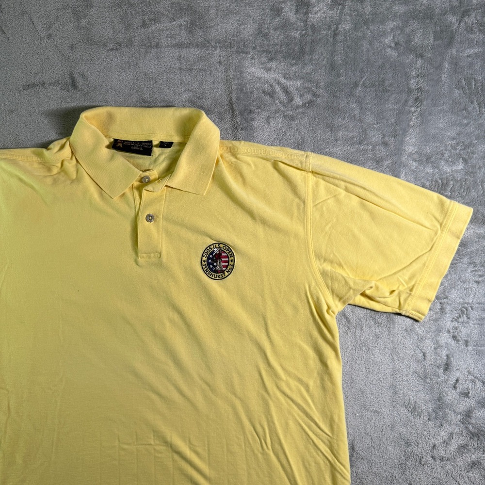 Ashworth Golf Polo Shirt 2005 US Open Pinehurst No. 2 Yellow Mens L